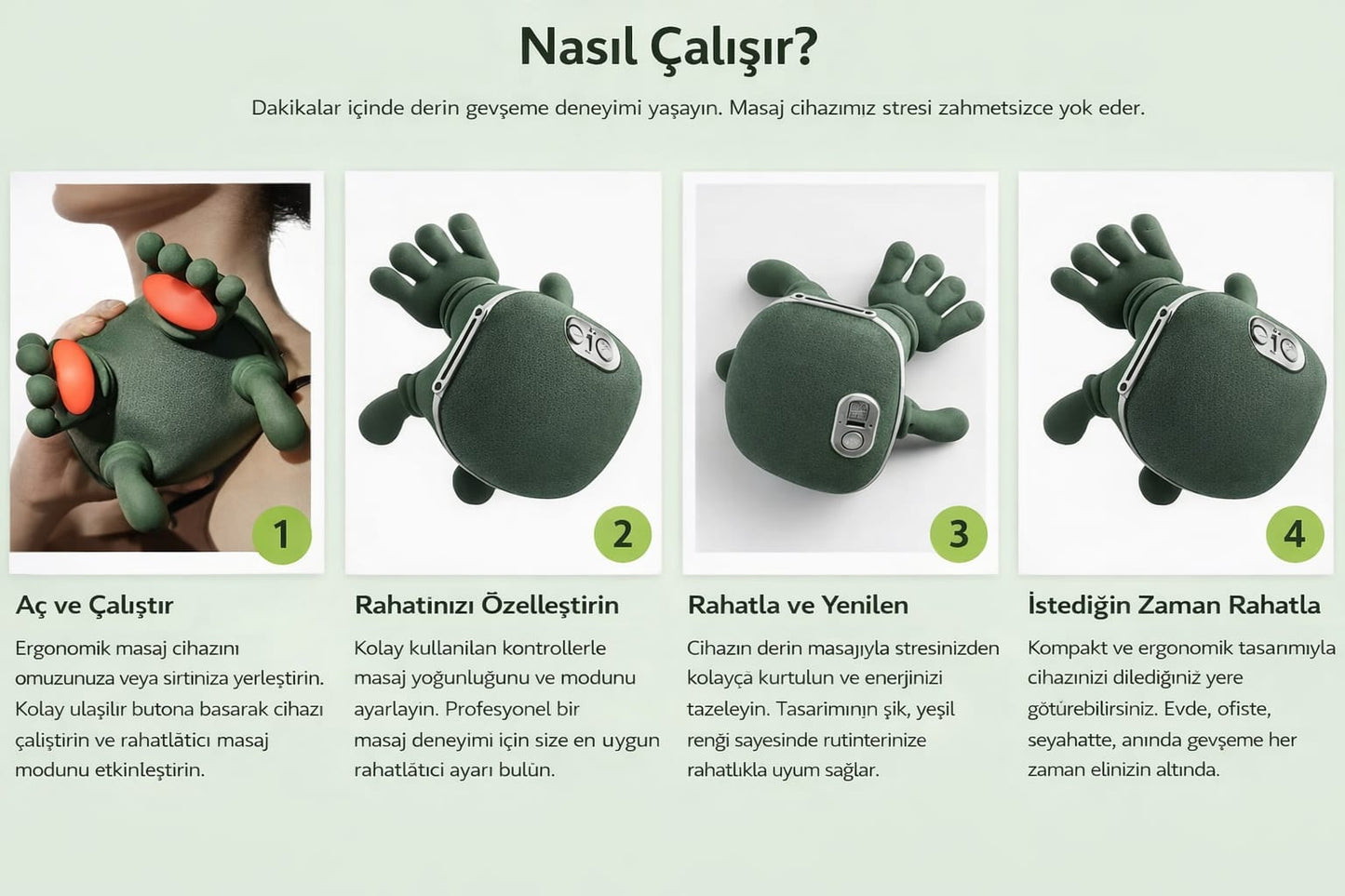 El Şeklinde Masaj Aleti – Günlük Ağrı ve Yorgunluğa Etkili Çözüm