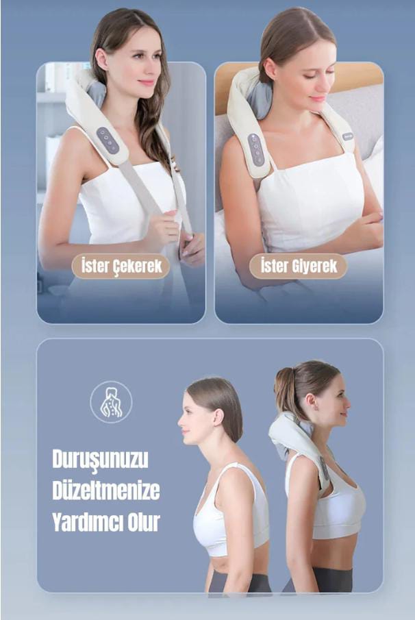 İnsan Eli Hissi Veren Şarjlı Masaj Aleti – Ovmalı, Boyun, Sırt Ve Bacak Masaj Cihazı